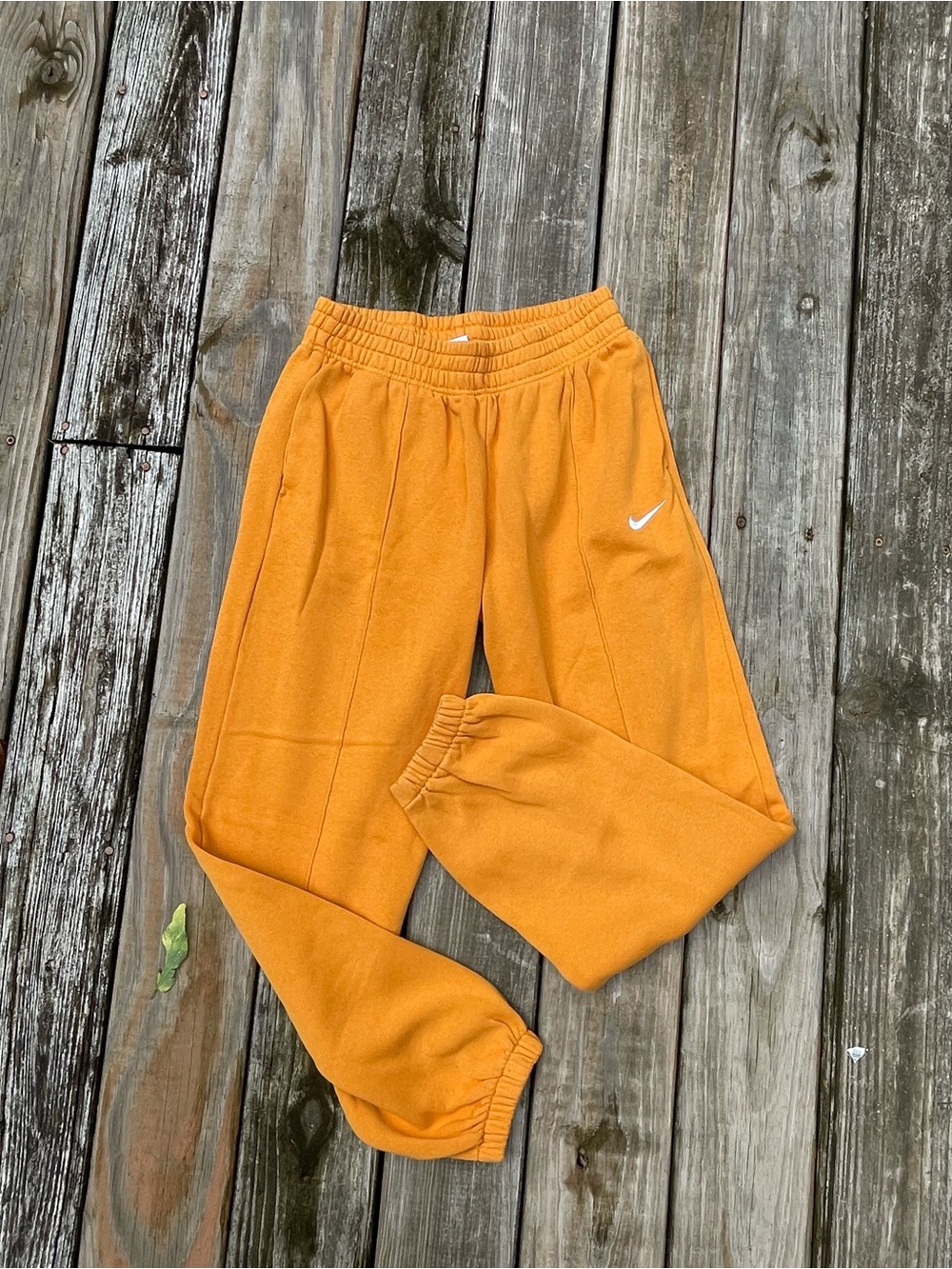 Nike women’s  Orange Jogger Sweatpants with White Swoosh